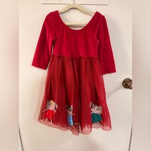 Mini Boden girls fairy tulle red dress size 5-6